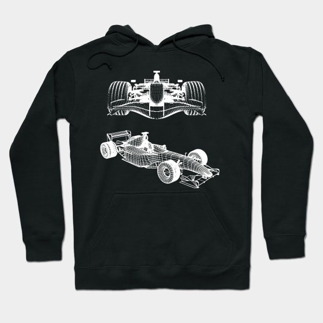 Racing Car Silhouette Hoodie by TeddyTees